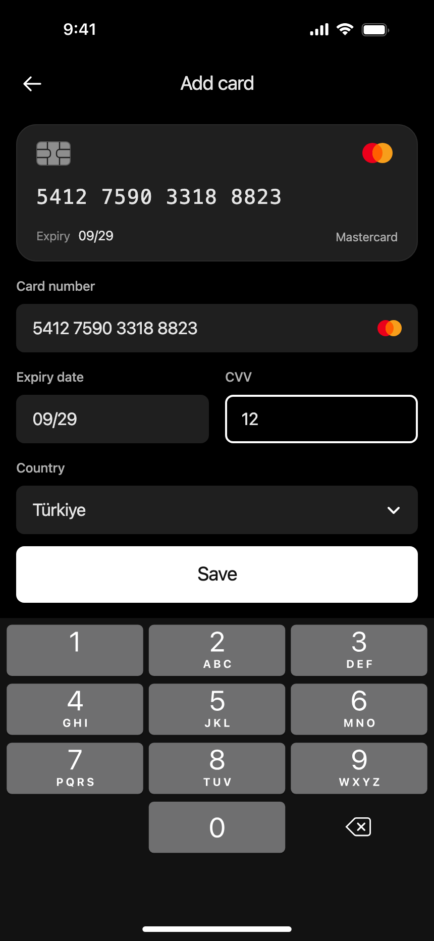 Add card (Dark) · iPhone 16 Plus