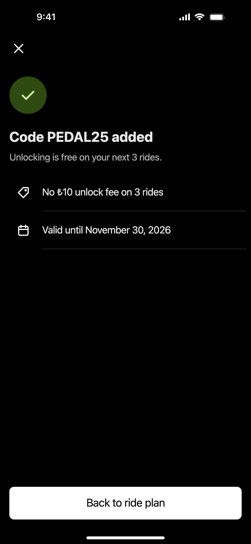 Promo applied (Dark) · iPhone 16 Plus