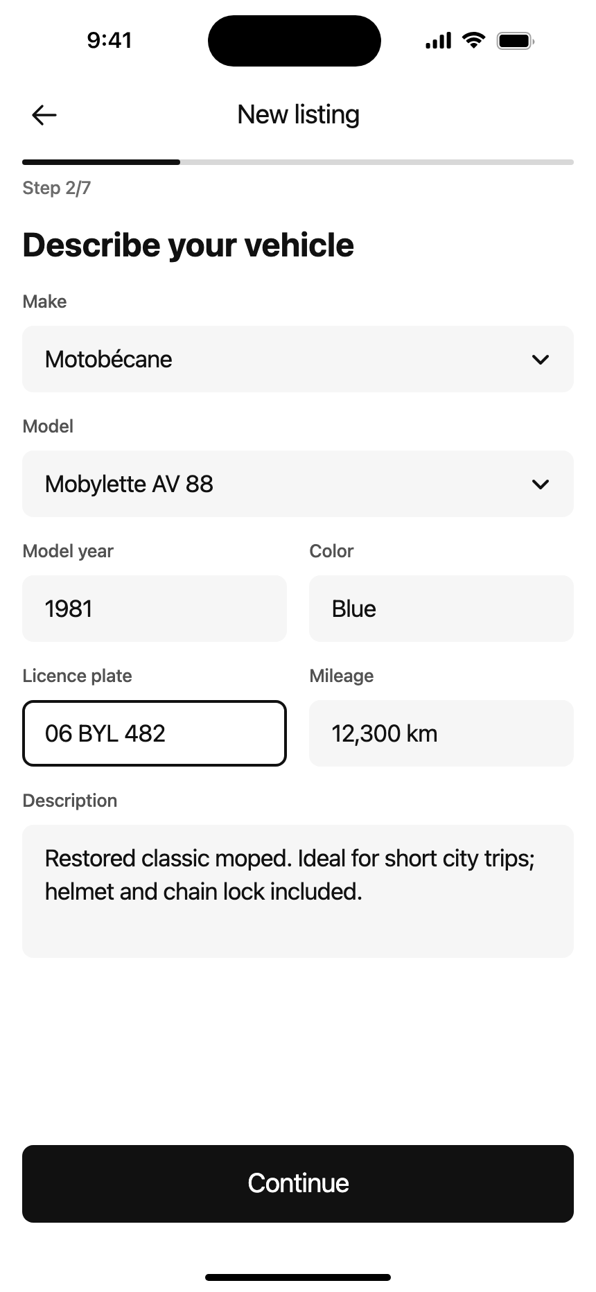 Vehicle details · iPhone 16 Plus