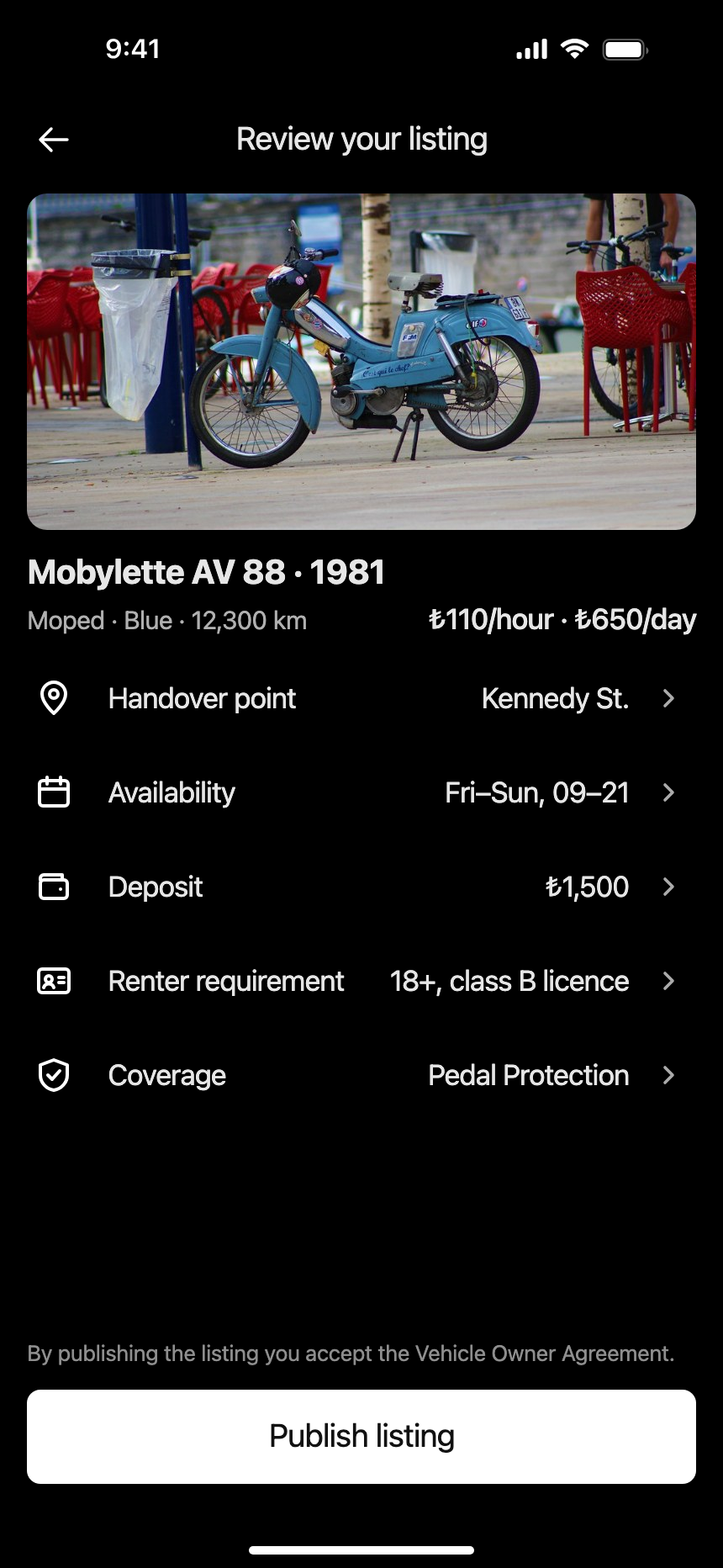 Listing preview (Dark) · iPhone 16 Plus