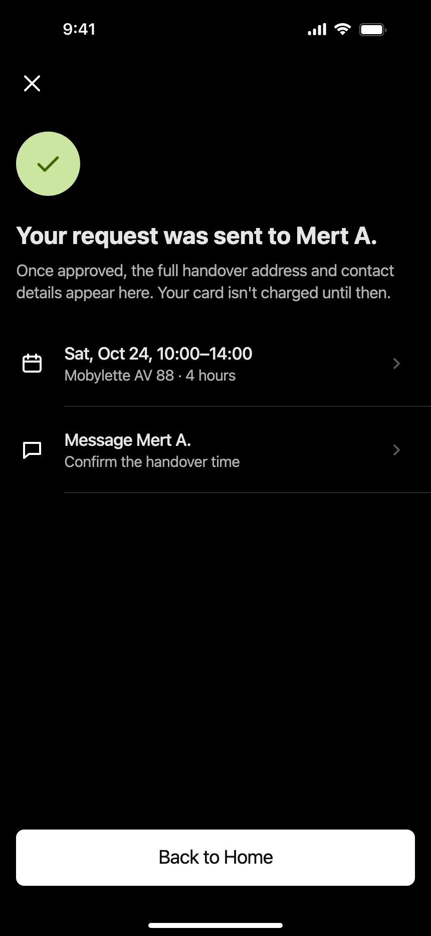 Request sent (Dark) · iPhone 16 Plus